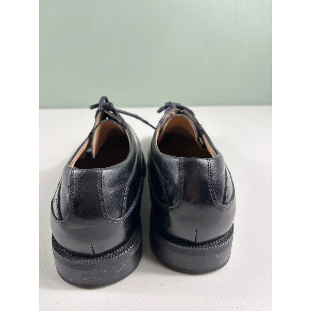 Florsheim Mens Comfortech Black Leather Square Toe Lace Up Dress Shoes‎ 9.5D